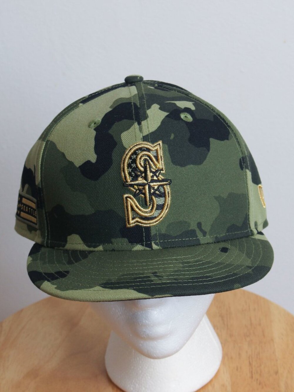 Seattle Mariners Hat Mens 7 1/8 Camo Armed Forces Day Fitted Cap